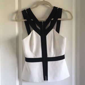Bcbgmaxazria Jensen Structured Zipper Top
